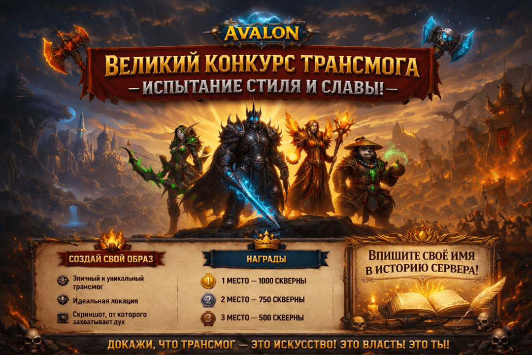 ВЕЛИКИЙ КОНКУРС ТРАНСМОГА — ИСПЫТАНИЕ СТИЛЯ И СЛАВЫ!